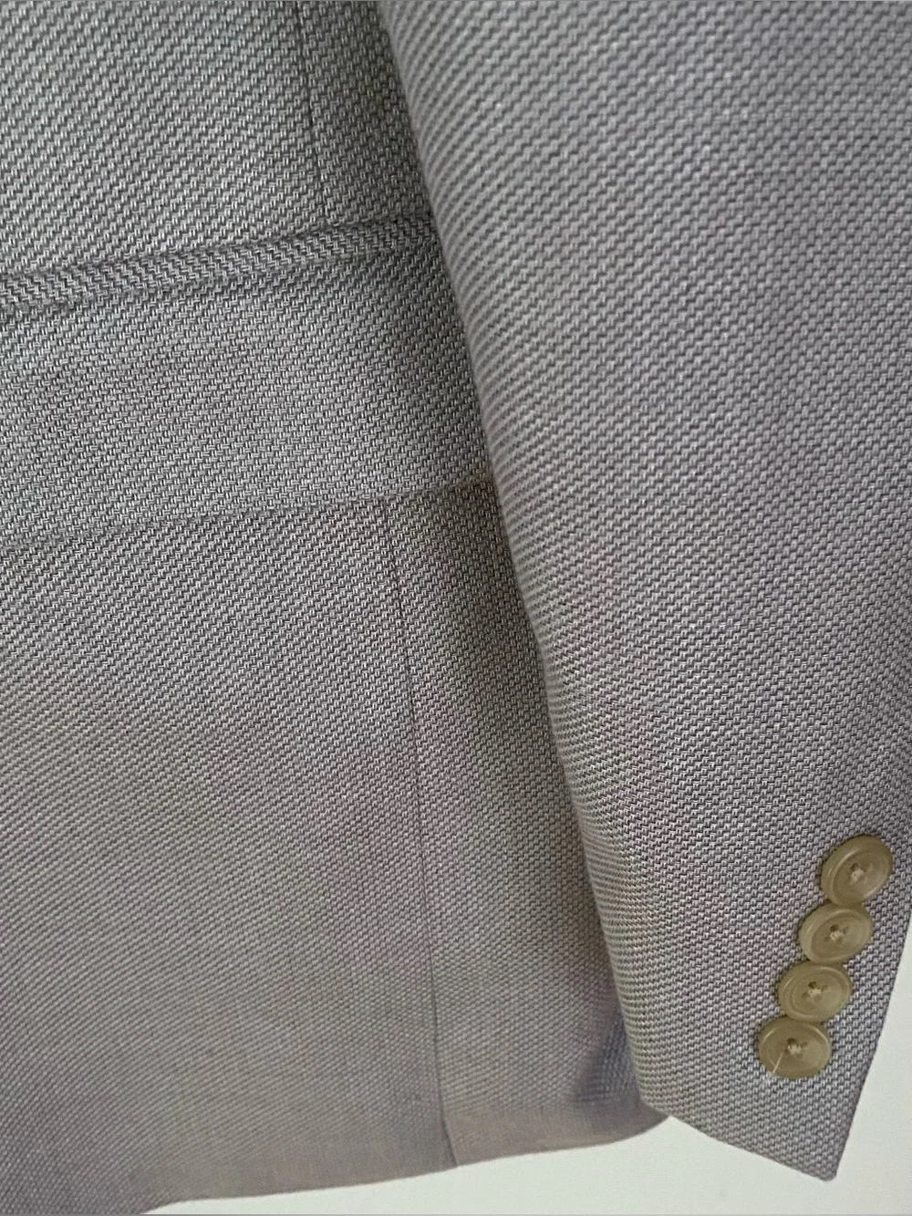 Chaps Blazer Men’s 44 L Gray 2 Button Lined Sport Coat Jacket Polyester Linen